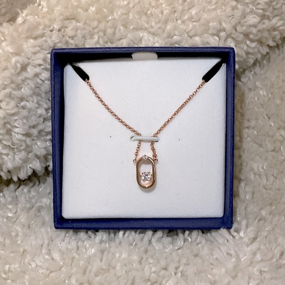 NWT Swarovski Rose Gold Oval Necklace - Picture 5 of 7